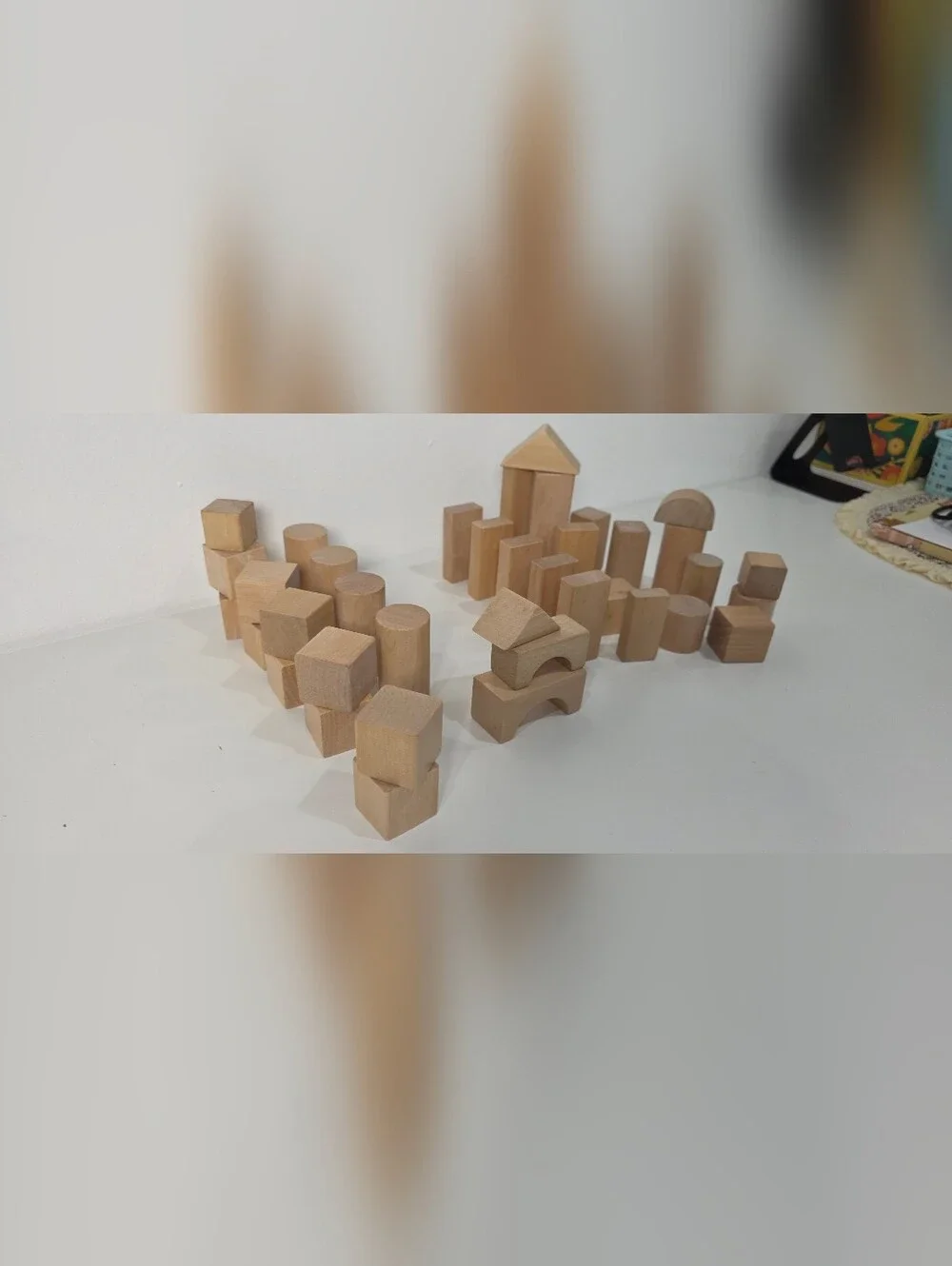 ⭐️Wooden Building Blocks Set for Kids - Neutral Wood 35 Pieces